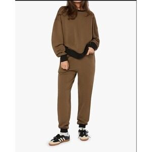 M Slim Leg Jogger Brown Black NEW WeWoreWhat X Revolve Soft Cozy Casual Lounge‎